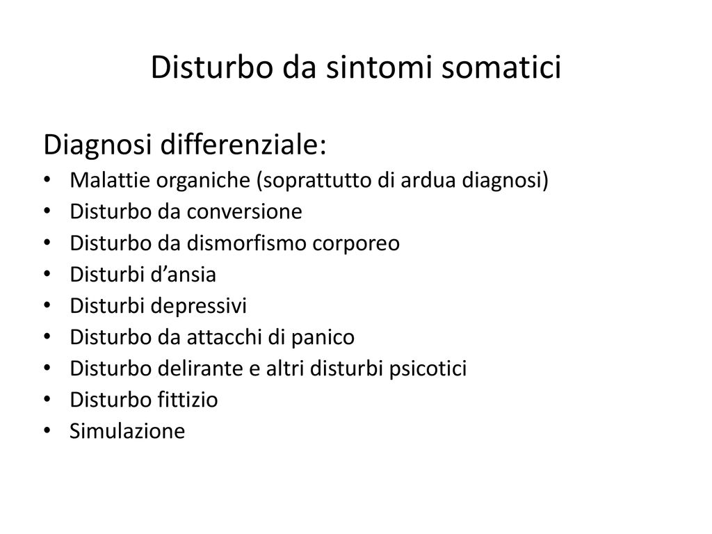 Disturbo Da Sintomi Somatici E Disturbi Correlati Ppt Scaricare